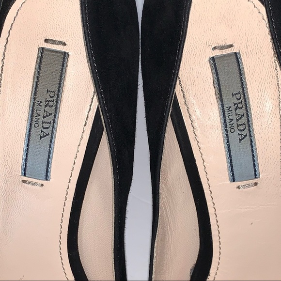 Prada Black Suede Leather Open Toe Calzature Donna Camoscio Basic Platforms 37.5 - Picture 3 of 10